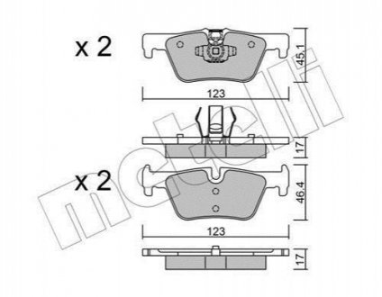 Комплект тормозных колодок, дисковый тормоз METELLI 22-0962-0 (фото 1)