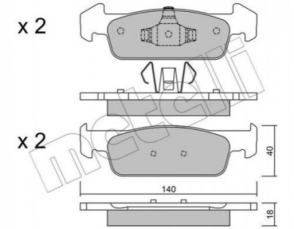 Комплект тормозных колодок, дисковый тормоз METELLI 22-0975-1 (фото 1)