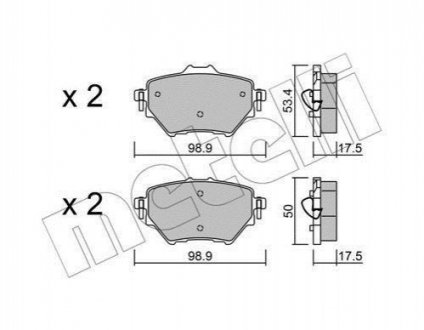 Комплект тормозных колодок, дисковый тормоз METELLI 22-0987-0 (фото 1)
