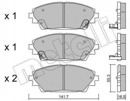 Комплект тормозных колодок, дисковый тормоз METELLI 22-0992-0 (фото 1)