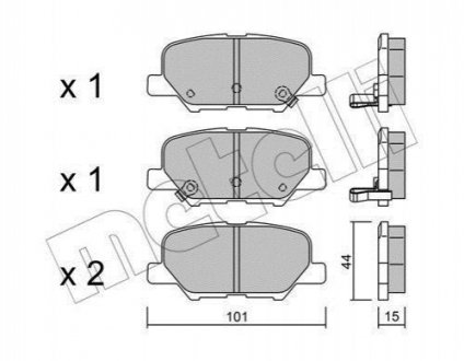 Комплект тормозных колодок, дисковый тормоз METELLI 22-0995-0