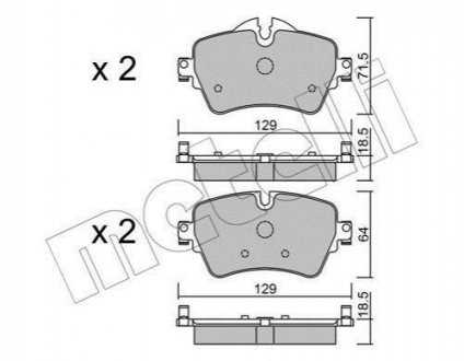 Комплект тормозных колодок, дисковый тормоз METELLI 22-1013-0 (фото 1)
