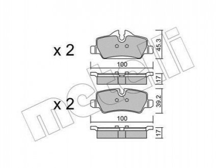 Комплект тормозных колодок, дисковый тормоз METELLI 22-1014-0 (фото 1)