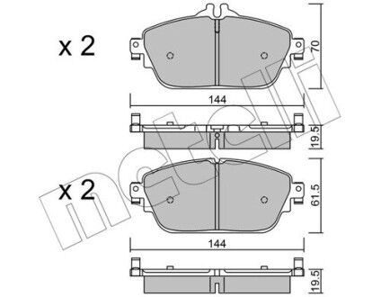 Колодки тормозные (передние) mb c-class (w205/s205/c205)/e-class (w213) 14- METELLI 22-1017-0 (фото 1)