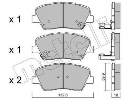 Комплект тормозных колодок, дисковый тормоз METELLI 22-1026-0 (фото 1)
