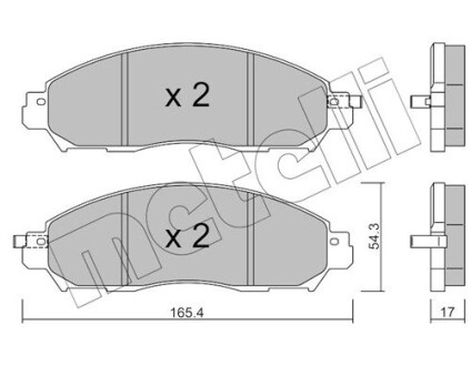 Тормозные колодки (передние) nissan np300 navara 15- METELLI 22-1081-0