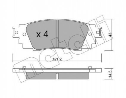 Комплект тормозных колодок, дисковый тормоз METELLI 22-1089-0 (фото 1)