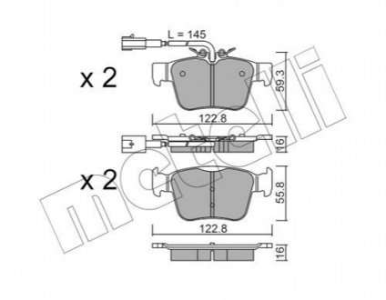 Комплект тормозных колодок, дисковый тормоз METELLI 22-1101-0 (фото 1)