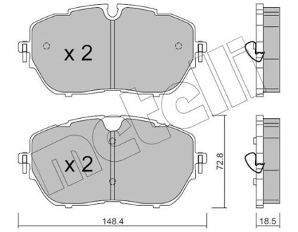 Тормозные колодки (передние) peugeot 308 ii 13-/508 ii 18- METELLI 22-1105-0