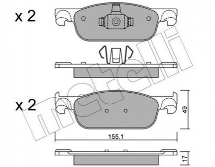 Комплект тормозных колодок, дисковый тормоз METELLI 22-1109-0 (фото 1)