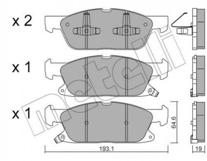 Комплект тормозных колодок, дисковый тормоз METELLI 22-1117-0 (фото 1)