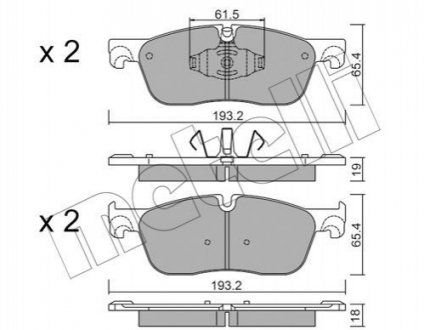 Комплект тормозных колодок, дисковый тормоз METELLI 22-1123-0 (фото 1)