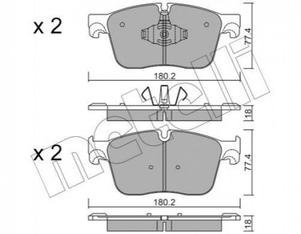 Комплект тормозных колодок, дисковый тормоз METELLI 22-1124-0 (фото 1)