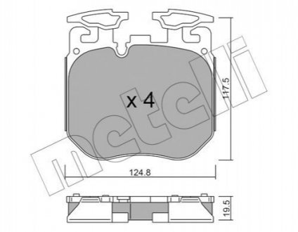 Комплект тормозных колодок, дисковый тормоз METELLI 22-1147-0 (фото 1)