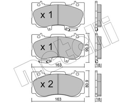 Тормозные колодки METELLI 22-1183-0 (фото 1)