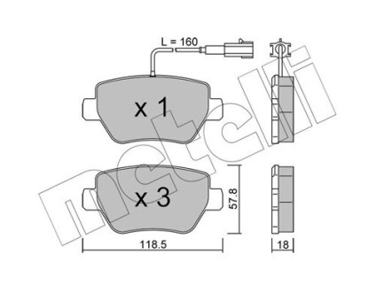 Тормозные колодки METELLI 22-1204-0