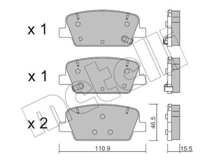 Тормозные колодки METELLI 22-1283-0