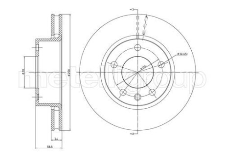 Диск тормозной Opel Omega A 86-94 (257.9x23.8) (вент.) METELLI 23-0194