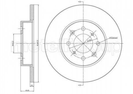 Тормозной диск rover 200-400 96-99 METELLI 23-0430 (фото 1)