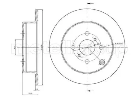 Гальмівний диск toyota corolla verso 01- задній METELLI 23-0636