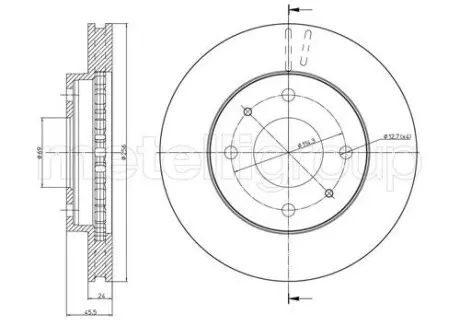 Дисковые тормоза mitsubishi galan vi 00- METELLI 23-0653