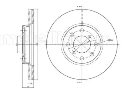 Гальмівний диск opel agila 1.2 08- METELLI 23-0908C