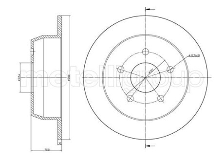 Тормозные диски METELLI 23-1116C (фото 1)