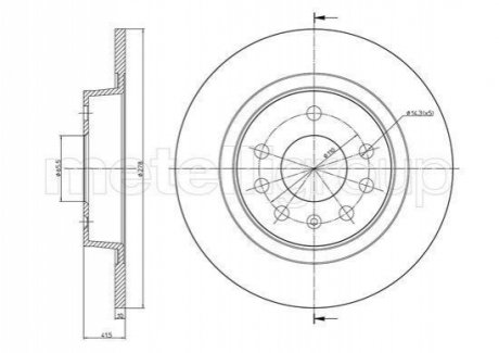 Тормозной диск opel astra h 04- задний METELLI 23-1205C (фото 1)