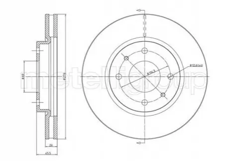 Дисковые тормоза mitsubishi lancer 03- передний METELLI 23-1579C