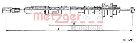 Трос, управление сцеплением METZGER 10.3291