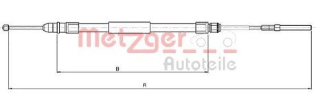 Трос, стоянкова гальмівна система METZGER 10.4136