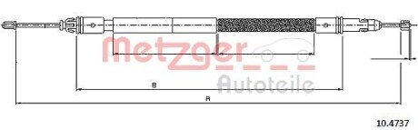 Трос, стояночная тормозная система METZGER 10.4737