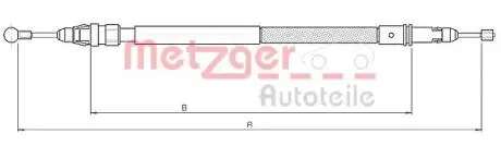 Трос ручного гальма METZGER 104738