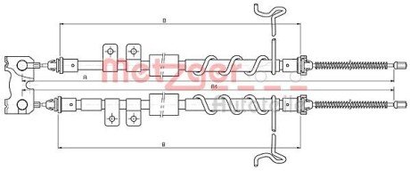 Трос, стояночная тормозная система METZGER 10.5334