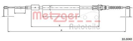 Трос, стоянкова гальмівна система METZGER 10.6043