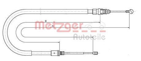 Трос, стояночная тормозная система METZGER 10.6224