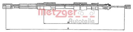 Трос, стоянкова гальмівна система METZGER 10.720