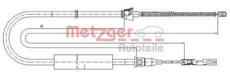 Трос, стоянкова гальмівна система METZGER 10.7507