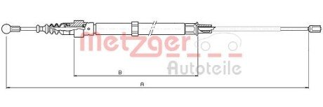 Трос, стоянкова гальмівна система METZGER 10.7508