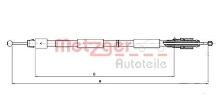 Трос, стоянкова гальмівна система METZGER 10.7634