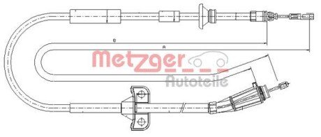 Трос, стоянкова гальмівна система METZGER 10.8065