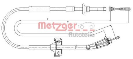 Трос, стояночная тормозная система METZGER 10.8185