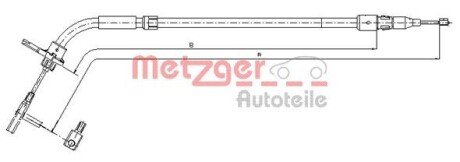 Трос, стоянкова гальмівна система METZGER 10.9333