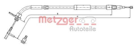 Трос, стоянкова гальмівна система METZGER 10.9334