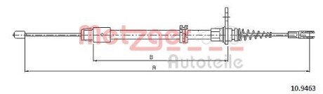 Трос, стоянкова гальмівна система METZGER 10.9463