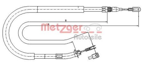 Трос, стоянкова гальмівна система METZGER 10.9873