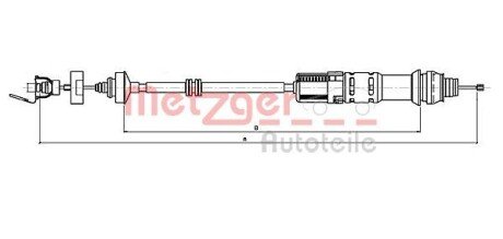 Трос, управління зчепленням METZGER 11.2199