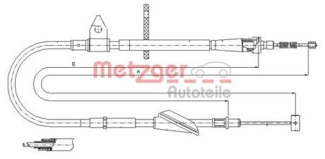 Трос, стояночная тормозная система METZGER 11.5743