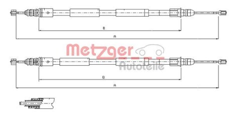 Трос ручного тормоза RENAULT METZGER 116771