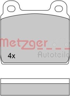 Комплект гальмівних колодок, дискове гальмо METZGER 1170222